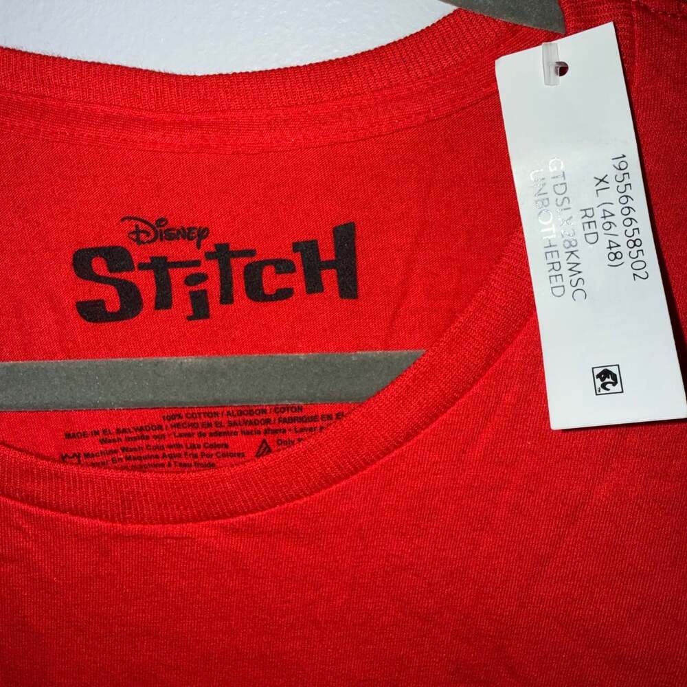 Disney Lilo & Stitch Unbothered Red Graphic T-Shirt - Picture 2 of 4